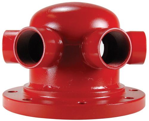 Dixon HVF0806-25 8" FLNGD 150# HOSE VLV HEADER W/(6) 2-1/2" FNPT CONNECTIONS - RED