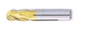 HTC 109-4313 1/32" Dia Solid Carbide Ballnose Mill, Stub Length, TiN Coated, 4 Flute