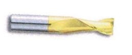 HTC 107-2218 7/32" Dia Solid Carbide Square End Mill, Stub Length, TiN Coated, 2 Flute