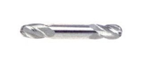 HTC 195-2312 5/16" Dia Solid Carbide Double End Mill, Ballnose End, Stub Length, Uncoated, 2 Flute