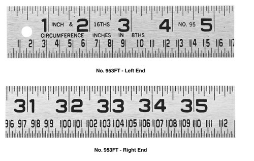 Lufkin 953FT 1 1/4" x 3' Tinner's Steel Circumference Rule