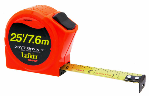 Lufkin HV1048DM 25mm x 8m Engineer's Hi-Viz Orange Series 1000 Power Tape