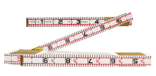 Lufkin 1066D 6' x 5/8" Engineer's Scale Wood Rule Red End