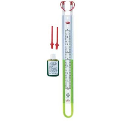 Dwyer 1221-8-W/M U-tube manometer, 4-0-4" w.c.