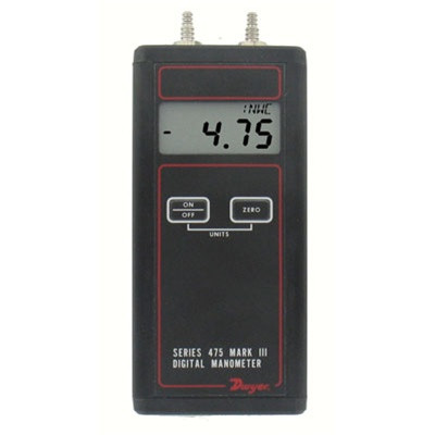 Dwyer 475-2-FM Handheld digital manometer, 0-40.00" w.c.