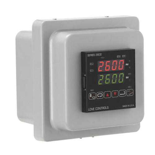 A-900 Weatherproof enclosure, type 4X, control direct panel mounts in the front of the enclosure.