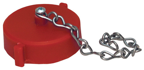 Dixon PFCW200 2" NPSH CAP W/ CHAIN RED STYRENE