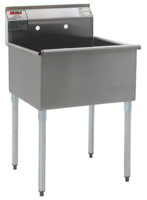 Eagle Group 1836-3-16/4 22" x 37 3/8" 16/430 stainless steel, three-compartment utility sink w