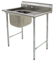 Eagle Group 414-24-1-24R 31 3/4" x 52 3/4" one compartment - 414 series coved corner sink, 24"