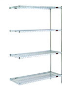 Eagle Group A4-63-2448C Chrome Four-Shelf Add-on Unit, 24" W x 48" L x 63 H