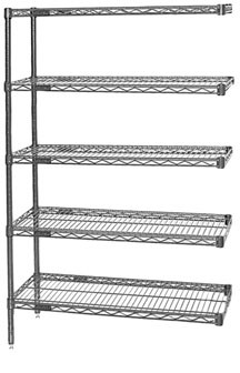 Eagle Group A5-74-2448C Chrome Five-Shelf Add-On Unit, 24" W x 48" L x 74 H