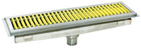 Eagle Group ASFT-2448-FG 24" x 48" yellow fiberglass grating, anti-splash floor trough.