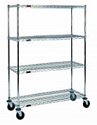 Eagle Group CC1860C-SB 18" x 60" chrome, stem caster cart. Swivel/Brake caster,