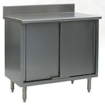 Eagle Group CBH2460SE-BS 24" x 60" spec-master enclosed worktable with backsplash and hinged do