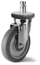 Eagle Group CSR5P-300 Nickel Plated Caster, Polyurethane Tread, 5" Dia, 300 lbs Cap