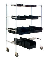Eagle Group DBHC3048C-4 30" x 48" chrome finish, double sided bin-holder rail cart.