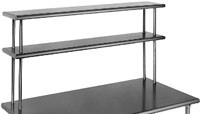 Eagle Group DOS1284-16/3 12" x 84" 16/3 gauge, double deck non-adjustable overshelf.