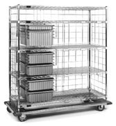 Eagle Group ECETS2160C 21" x 60" x 72" exchange carts - ECET series, (1) 3" tote boxes, (4) 6