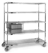 Eagle Group ECT2460C 24" x 60" x 69" exchange carts - ECT series, 2 tote boxes, 5 wire shel