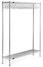 Eagle Group EP1460-GRH 14" x 60" electropolished finish, freestanding gowning rack with hooks