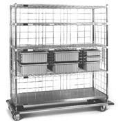 Eagle Group ECDTS2160C 21" x 60" x 70" exchange carts - ECDT series, (1) 3" tote boxes, (4) 6
