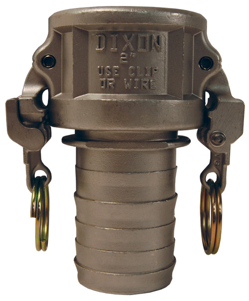 Dixon RC400EZCR 4" EZ Bosslock Fem Coupler x Crimp Style Hose Shank - 316SS