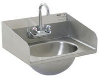 Eagle Group HSA-10-F-LRS 14 3/4" x 18 7/8" x 12 3/4" hand sink with side splashes, includes; fa