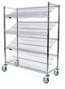 Eagle Group M1848BL-4 18" x 48" black, angled shelf/visual merchandising cart.