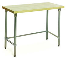 Eagle Group MT3060GT 30" x 60" hardwood table with flat top and galvanized tubular base.