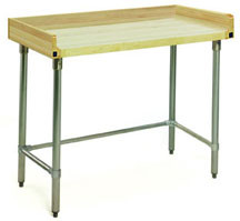 Eagle Group MT3060ST-BS 30" x 60" hardwood table with backsplash, end splashes and stainless s