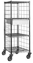 Eagle Group OCC2424S 24" x 24" Steril-Eze open wire surgical case carts with 4 wire shelves