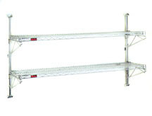 Eagle Group PWE18-2C (2) 18"-width shelves with 33" post, chrome finish, end unit - prepack