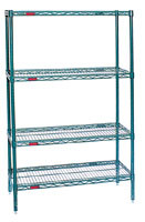 Eagle Group S4-63-2430VG Valu-Gard green epoxy Four-Shelf Starter Unit, 24" W x 30" L x 63 H