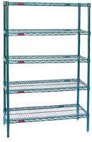 Eagle Group S5-74-2148VG Valu-Gard green epoxy Five-Shelf Starter Unit, 21" W x 48" L x 74 H
