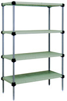 Eagle Group S4-74Z-S1854PM 18" x 54" EAGLEbrite zinc, LIFESTOR polymer shelving - starter unit wi