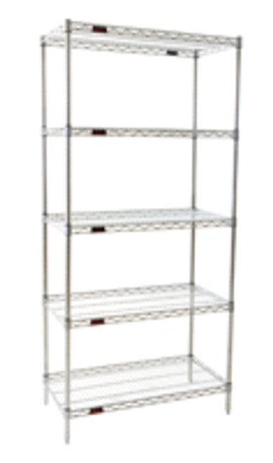 Eagle Group S5-86-1848S Stainless Steel Five-Shelf Starter Unit, 18" W x 48" L x 86 H