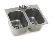 Eagle Group SR16-19-13.5-2 24 3/4" x 36 1/4" two-compartment, counter drop-in sink with self rim