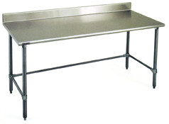 Eagle Group T2430GTB-BS 24" x 30" 16/430 stainless steel top worktable; backsplash and galvani