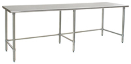 Eagle Group T30132STEM 30" x 132" 14/304 stainless steel top worktable; flat top and stainles