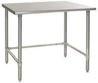 Eagle Group T3072STE 30" x 72" 14/304 stainless steel top worktable; backsplash and stainle