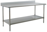 Eagle Group T3030SEB-BS 30" x 30" 14/304 stainless steel top worktable; backsplash, stainless