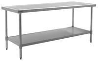 Eagle Group T3648SEM 36" x 48" 16/430 stainless steel top worktable; backsplash and stainle