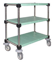 Eagle Group U3-S1848PZM 18" x 48" LIFESTOR polymer utility cart, EAGLEbrite zinc finish