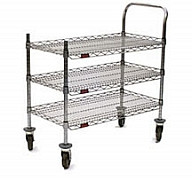 Eagle Group U3-1836C-RP 18" x 36" RediPak 3-shelf cart, includes one handle, two