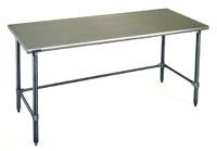 Eagle Group T4848GTEM 48" x 48" 16/430 stainless steel top worktable; backsplash, stainless