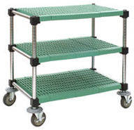 Eagle Group U3-L1848PSM 18" x 48" LIFESTOR polymer utility cart, stainless steel finish