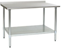 Eagle Group UT3048EB 30" x 48" 16/304 stainless steel top worktable; rear upturn, stainless