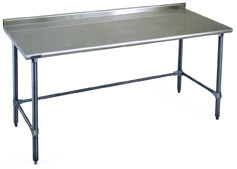 Eagle Group UT3048GTB 30" x 48" 16/430 stainless steel top worktable; rear upturn and galvan