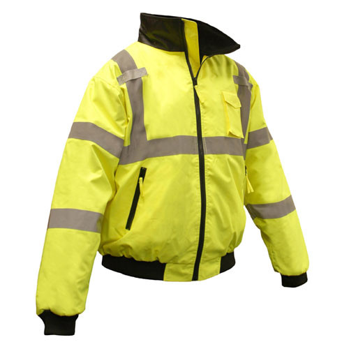 Radians SJ11-3ZGS-L HI Viz Jacket Class 3, Two-In-One Bomber Jacket, Green, Large