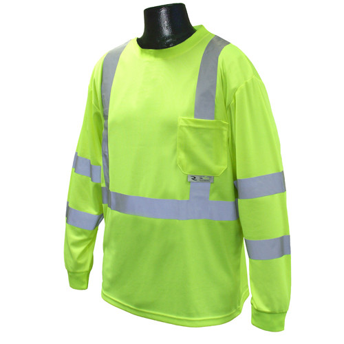 Radians ST21-3PGS-M Saftey T-Shirt Class 3, Long Sleeve, Green, Medium